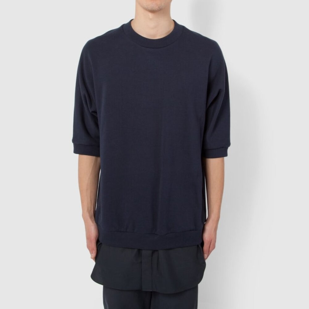 3.1 Phillip Lim SS13 Navy Short-Sleeve Pullover with Poplin Shirt Tail
